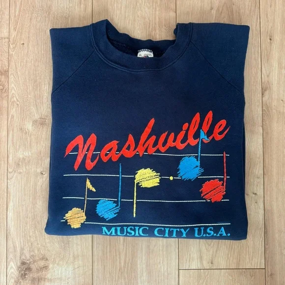 Vintage Nashville Music City USA Crewneck Sweatshirt - Picture 4 of 4